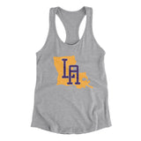 Louisiana Home State Women's Racerback Tank-90/10 Heather Gray-Allegiant Goods Co. Vintage Sports Apparel