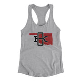 Oklahoma Home State Women's Racerback Tank-Heather Grey-Allegiant Goods Co. Vintage Sports Apparel