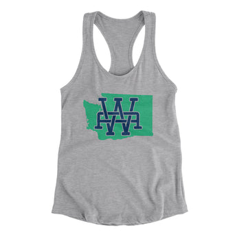 Washington Home State Women's Racerback Tank-90/10 Heather Gray-Allegiant Goods Co. Vintage Sports Apparel