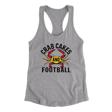Crab Cakes and Football Women's Racerback Tank-Allegiant Goods Co. Vintage Sports Apparel