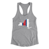 New York Helmet Stripes Women's Racerback Tank-Allegiant Goods Co. Vintage Sports Apparel