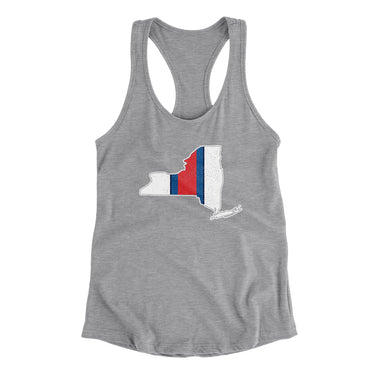 New York Helmet Stripes Women's Racerback Tank-Allegiant Goods Co. Vintage Sports Apparel