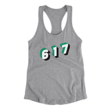Boston 617 Area Code Women's Racerback Tank-Allegiant Goods Co. Vintage Sports Apparel