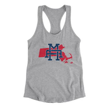Massachusetts Home State Women's Racerback Tank-Allegiant Goods Co. Vintage Sports Apparel