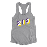 Los Angeles 213 Area Code Women's Racerback Tank-Allegiant Goods Co. Vintage Sports Apparel