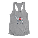 #12 GOAT Women's Racerback Tank-Allegiant Goods Co. Vintage Sports Apparel