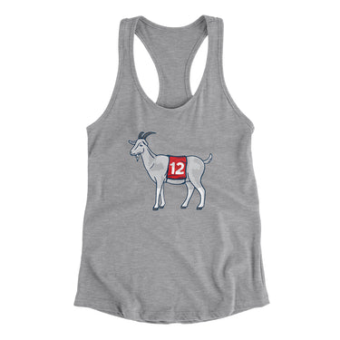 #12 GOAT Women's Racerback Tank-Allegiant Goods Co. Vintage Sports Apparel