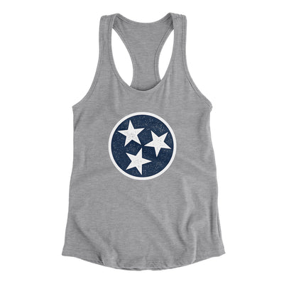 Tennessee State Flag Women's Racerback Tank-Heather Grey-Allegiant Goods Co. Vintage Sports Apparel