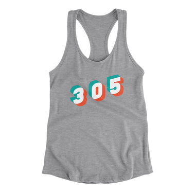 Miami 305 Area Code Women's Racerback Tank-Allegiant Goods Co. Vintage Sports Apparel