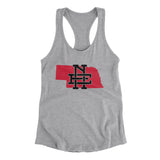 Nebraska Home State Women's Racerback Tank-Heather Gray-Allegiant Goods Co. Vintage Sports Apparel