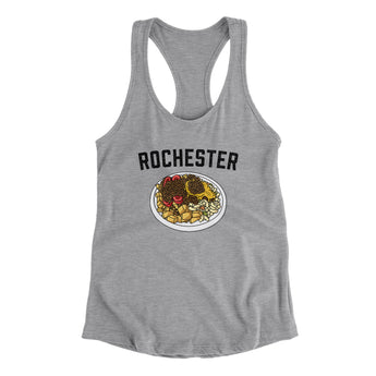 Rochester Garbage Plate Women's Racerback Tank-Heather Grey-Allegiant Goods Co. Vintage Sports Apparel