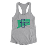 Connecticut Home State Women's Racerback Tank-90/10 Heather Gray-Allegiant Goods Co. Vintage Sports Apparel