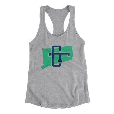 Connecticut Home State Women's Racerback Tank-90/10 Heather Gray-Allegiant Goods Co. Vintage Sports Apparel
