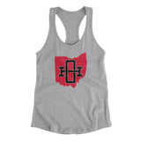 Ohio Home State Women's Racerback Tank-90/10 Heather Gray-Allegiant Goods Co. Vintage Sports Apparel