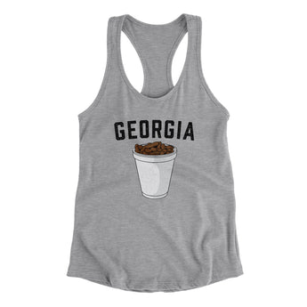 Georgia Boiled Peanuts Women's Racerback Tank-Heather Grey-Allegiant Goods Co. Vintage Sports Apparel
