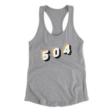 New Orleans 504 Area Code Women's Racerback Tank-Allegiant Goods Co. Vintage Sports Apparel