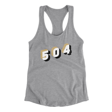 New Orleans 504 Area Code Women's Racerback Tank-Allegiant Goods Co. Vintage Sports Apparel
