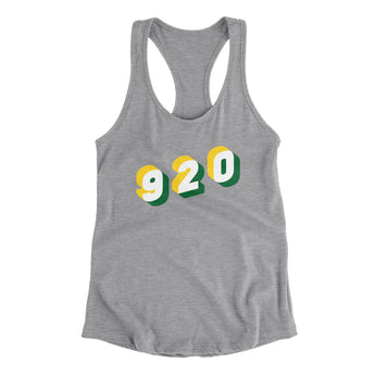 Green Bay 920 Area Code Women's Racerback Tank-Allegiant Goods Co. Vintage Sports Apparel