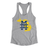 Michigan Home State Women's Racerback Tank-Heather Grey-Allegiant Goods Co. Vintage Sports Apparel