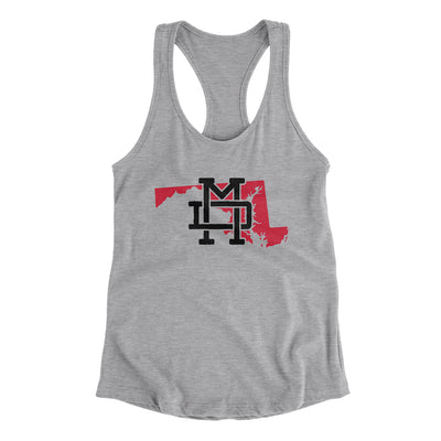 Maryland Home State Women's Racerback Tank-90/10 Heather Gray-Allegiant Goods Co. Vintage Sports Apparel