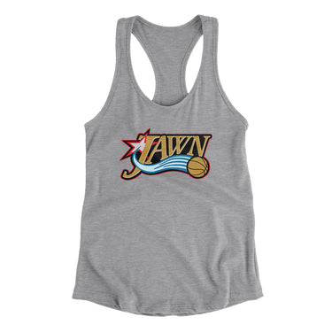 Basketball Jawn Women's Racerback Tank-Heather Grey-Allegiant Goods Co. Vintage Sports Apparel
