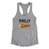 Philly Cheesesteak Women's Racerback Tank-Heather Grey-Allegiant Goods Co. Vintage Sports Apparel
