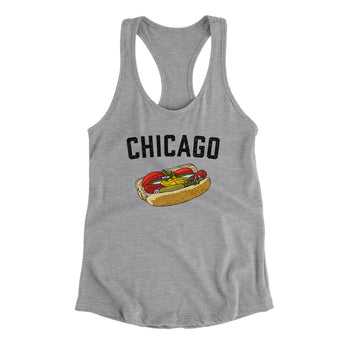 Chicago Style Hot Dog Women's Racerback Tank-Allegiant Goods Co. Vintage Sports Apparel