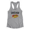 Chicago Style Hot Dog Women's Racerback Tank-Heather Grey-Allegiant Goods Co. Vintage Sports Apparel