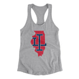 Illinois Home State Women's Racerback Tank-90/10 Heather Gray-Allegiant Goods Co. Vintage Sports Apparel