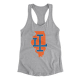 Illinois Home State Women's Racerback Tank-Heather Grey-Allegiant Goods Co. Vintage Sports Apparel