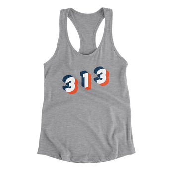 Detroit 313 Area Code Women's Racerback Tank-Allegiant Goods Co. Vintage Sports Apparel