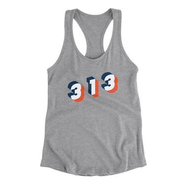 Detroit 313 Area Code Women's Racerback Tank-Allegiant Goods Co. Vintage Sports Apparel