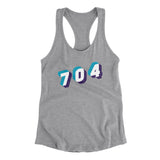 Charlotte 704 Area Code Women's Racerback Tank-Heather Grey-Allegiant Goods Co. Vintage Sports Apparel