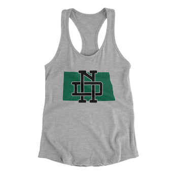 North Dakota Home State Women's Racerback Tank-Allegiant Goods Co. Vintage Sports Apparel