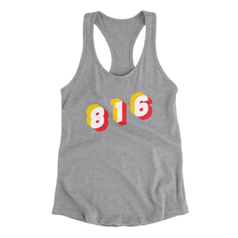 Kansas City 816 Area Code Women's Racerback Tank-Allegiant Goods Co. Vintage Sports Apparel