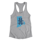 Rhode Island Home State Women's Racerback Tank-90/10 Heather Gray-Allegiant Goods Co. Vintage Sports Apparel