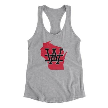 Wisconsin Home State Women's Racerback Tank-Allegiant Goods Co. Vintage Sports Apparel