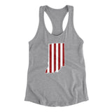 Indiana Hoosier Stripes Women's Racerback Tank-Allegiant Goods Co. Vintage Sports Apparel