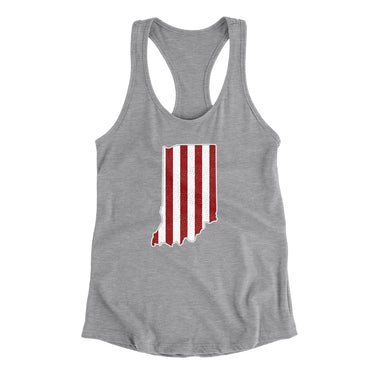 Indiana Hoosier Stripes Women's Racerback Tank-Allegiant Goods Co. Vintage Sports Apparel