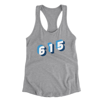 Nashville 615 Area Code Women's Racerback Tank-Allegiant Goods Co. Vintage Sports Apparel