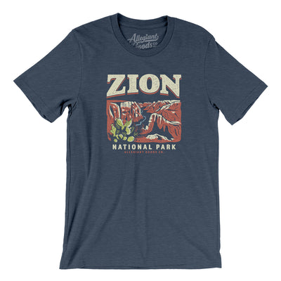 Zion National Park Men/Unisex T-Shirt-Heather Midnight Navy-Allegiant Goods Co. Vintage Sports Apparel