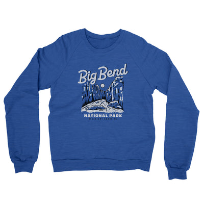 Big Bend National Park Midweight Crewneck Sweatshirt-Royal Heather-Allegiant Goods Co. Vintage Sports Apparel