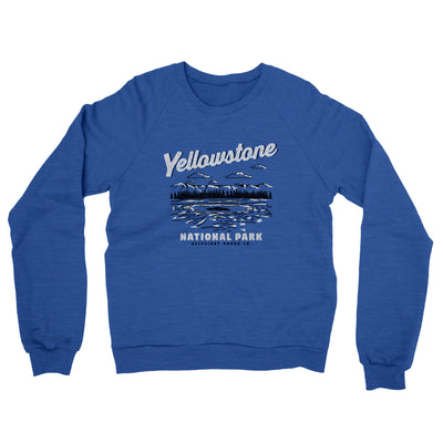 Yellowstone National Park Midweight Crewneck Sweatshirt-Royal Heather-Allegiant Goods Co. Vintage Sports Apparel