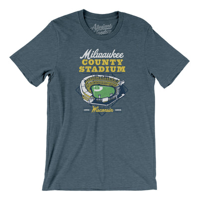 Milwaukee County Stadium Men/Unisex T-Shirt-Heather Slate-Allegiant Goods Co. Vintage Sports Apparel