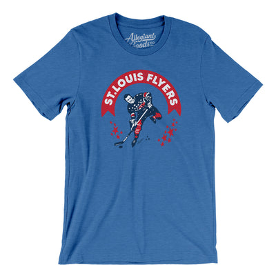 St. Louis Flyers Hockey Men/Unisex T-Shirt-Heather True Royal-Allegiant Goods Co. Vintage Sports Apparel