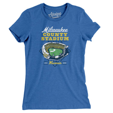 Milwaukee County Stadium Women's T-Shirt-Allegiant Goods Co. Vintage Sports Apparel