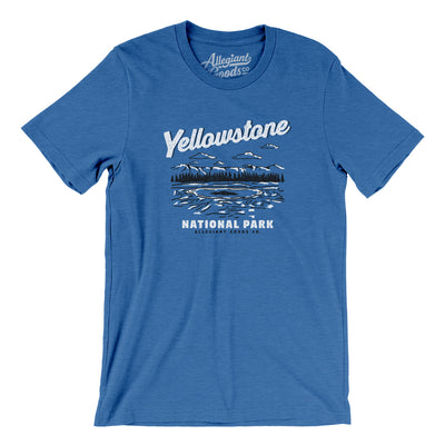 Yellowstone National Park Men/Unisex T-Shirt-Heather Columbia Blue-Allegiant Goods Co. Vintage Sports Apparel