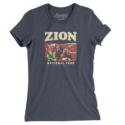 Zion National Park Women's T-Shirt-Dark Grey Heather-Allegiant Goods Co. Vintage Sports Apparel