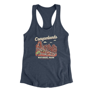 Canyonlands National Park Women's Racerback Tank-Indigo-Allegiant Goods Co. Vintage Sports Apparel