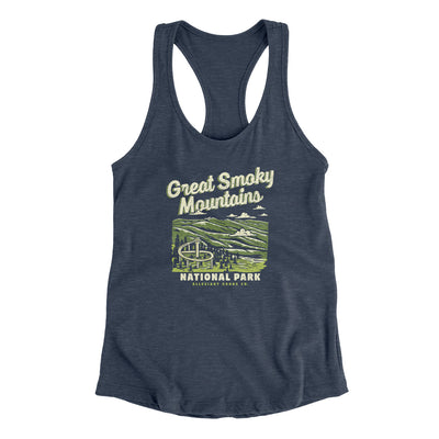 Great Smoky Mountains National Park Women's Racerback Tank-Indigo-Allegiant Goods Co. Vintage Sports Apparel